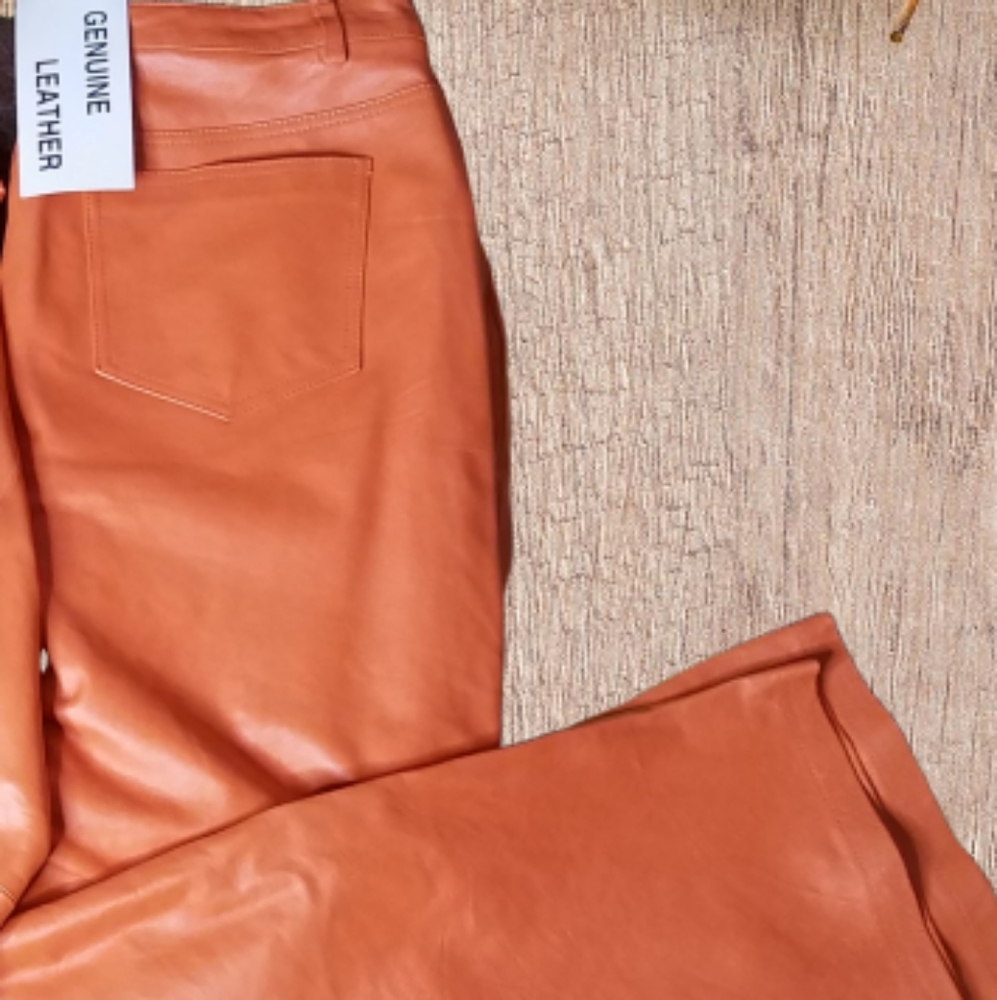 NWT BURNT ORANGE LEATHER PANTS